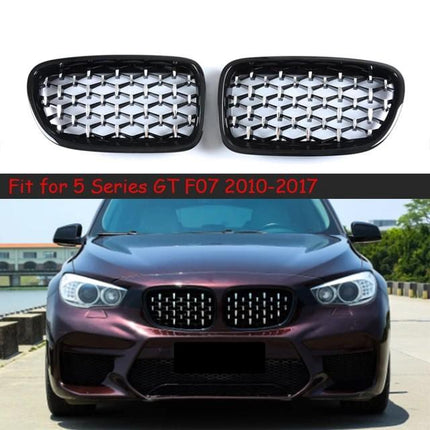 BMW Grill Kidney Grille Hidung Kap Diamond Slats Chrome F07 540 GT