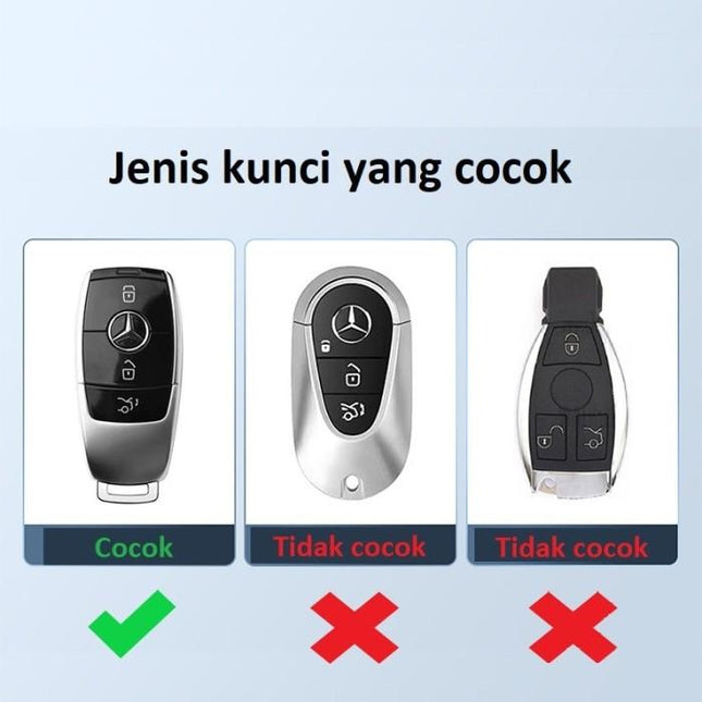 Mercedes W177 W213 W463 W247 Mercy Key Case Sarung Kunci Metal Carbon