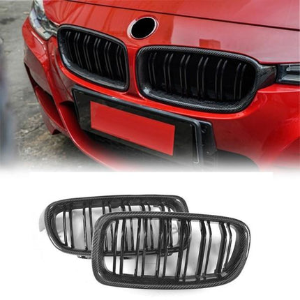 BMW Grill Kidney Grille Hidung Kap Double Slat Black Carbon F30 320i