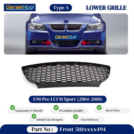 Lower Grille For BMW E90 Pre LCI Cover Bumper Bawah 320