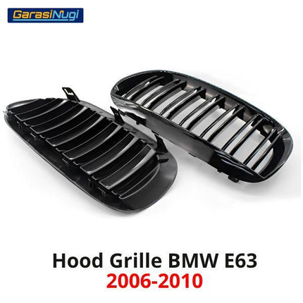 Hood Grille BMW E63 Coupe Kidney Hidung Double Slat Glossy Black 630