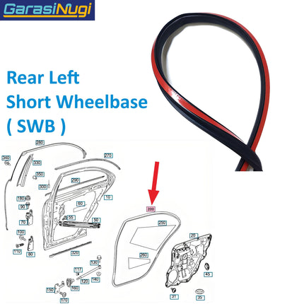 Door Seal For Mercedes W221 Karet Pintu Weatherstrip S300 S350