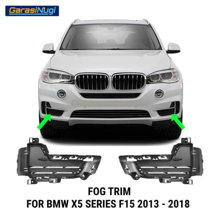Fog Trim For BMW F15 Front Cover Chrome Lampu Kabut Grill Depan X5