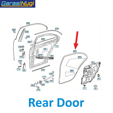 Door Seal For Mercedes W221 Karet Pintu Weatherstrip S300 S350