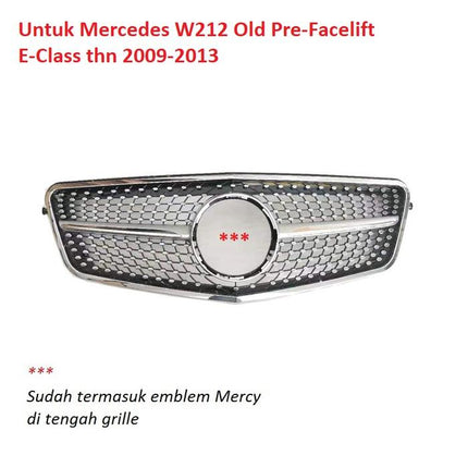 Mercedes W212 Mercy E Class Grill Hidung Chrome Grille Diamond GTR AMG