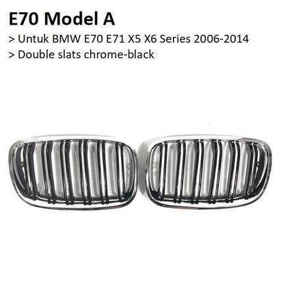 BMW Kidney Grille Hidung Kap Carbon Double Slat M Color E70 E71 X5 X6