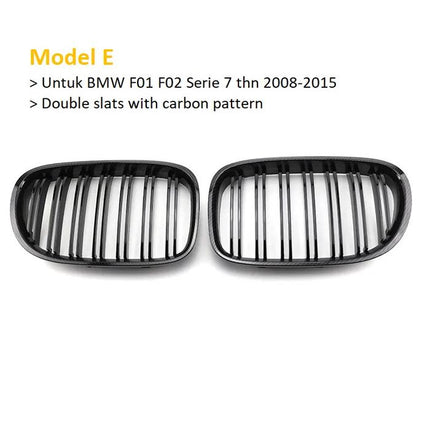 BMW Kidney Grille Hidung Kap Double Diamond Slat M Color F01 F02 740