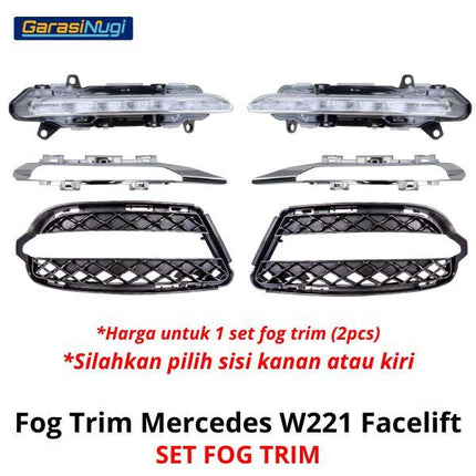 Fog Trim For Mercy W221 Facelift Cover Chrome Lampu Kabut Grill S350