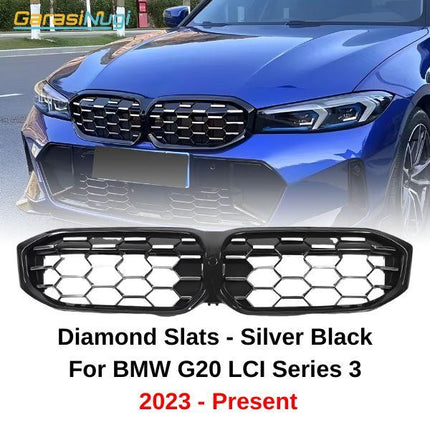 BMW G20 LCI Grill Kidney Hidung Double Slat Glossy Black 320