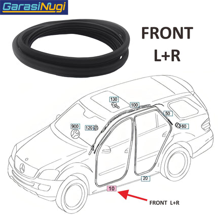 Edge Protection For Mercedes W164 Facelift Karet Pintu Door Seal ML