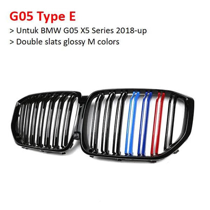 BMW Kidney Grille Hidung Kap Double Diamond Slat M Color G05 G06 X5 X6