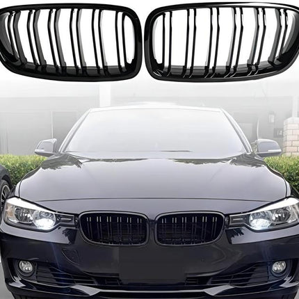 BMW F30 Grill Kidney Grille Hidung Kap Double Slat Glossy Black Matte