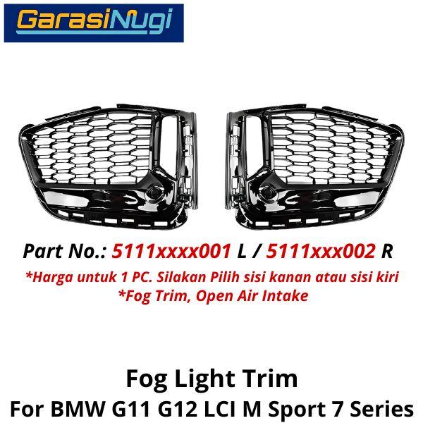 Fog Trim For BMW G11 G12 LCI Msport Cover Chrome Lampu Kabut Grill 730