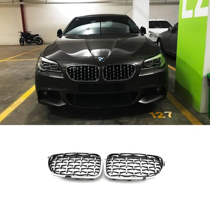 BMW Grill Kidney Grille Hidung Kap Diamond Star Slats Chrome F10 520i