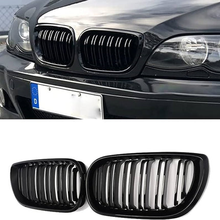 BMW Grill Kidney Grille Hidung Kap Double Slat Glossy M Color E46 318i