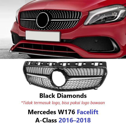 Mercedes W176 Facelift Grill Chrome Grille Diamond GTR Mercy A200 2016-2018
