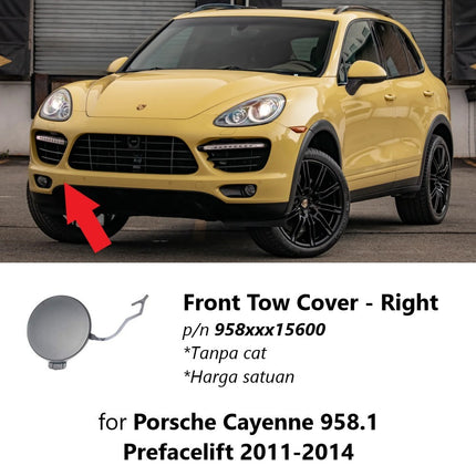 Lubang Towing Porsche Cayenne 958.1 Bumper Tow Derek Cover S GTS Turbo