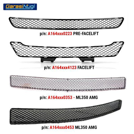 Lower Grille Mercedes W164 Cover Bumper Bawah Depan Mercy ML