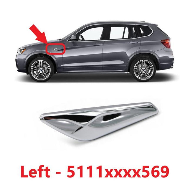 Side Trim For BMW F25 F26 Fender Chrome Finisher Krom 51117338569 Sein Marker X3 X4