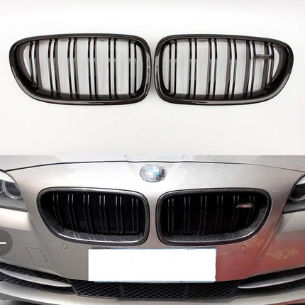 BMW Grill Black Carbon Kidney Grille Hidung Kap Double Slat F10 520i