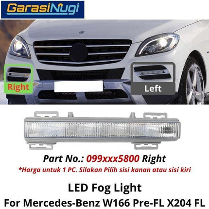 Fog Lights Mercy W166 X204 LED Lampu Kabut Garis Bumper Depan ML GLK