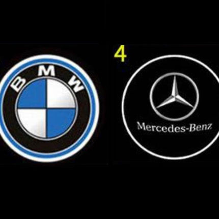 (Terbaru) 2pcs INFRARED Wireless LED pintu Mercy Logo Mercedes BMW