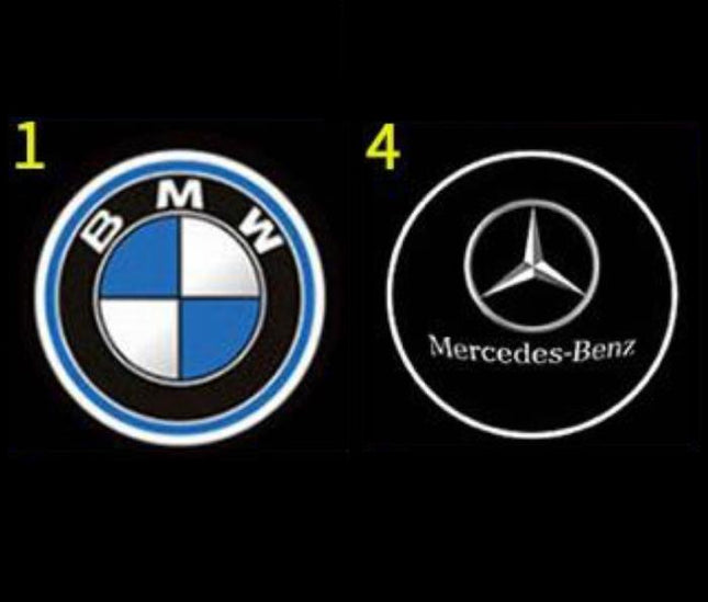 (Terbaru) 2pcs INFRARED Wireless LED pintu Mercy Logo Mercedes BMW