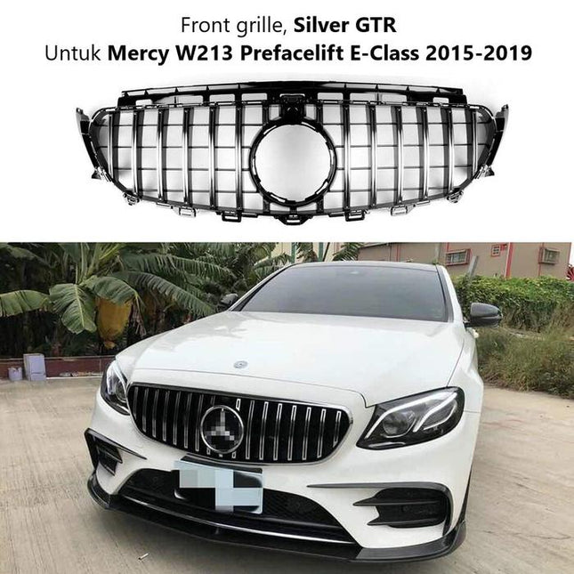 Mercedes W213 Mercy E Class Hidung Grille Diamond GTR AMG 2016-2020