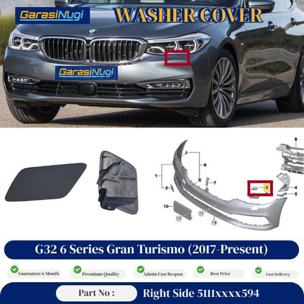 Cover Nozzle Washer For BMW G32 Tutup Lampu Bumper 6 Series