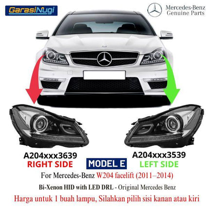 Headlamp For Mercy W204 Lampu Depan Headlight Front Lighting C200 C250