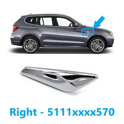 Side Trim For BMW F25 F26 Fender Chrome Finisher Krom 51117338569 Sein Marker X3 X4