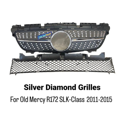 Mercedes R172 Mercy SLK-Class Grill Hidung Chrome Grille Diamond GTR