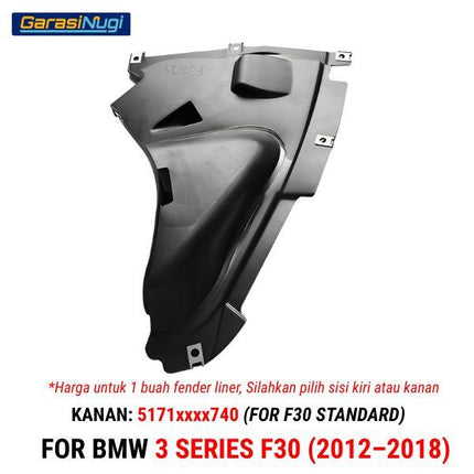 Fender Cover For BMW F30 MSport Tutup Spakbor Liner Lining 320
