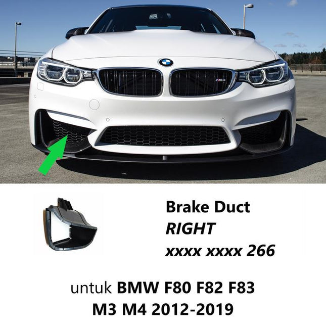 Brake Duct For BMW F80 F82 Bumper Grill Depan Udara Rem M3 M4