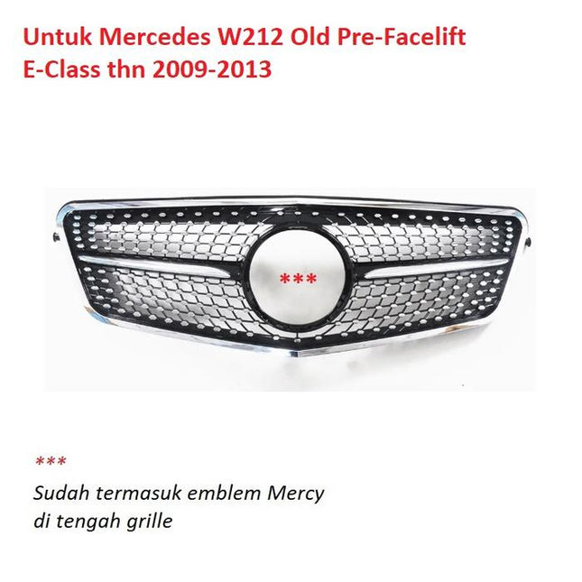 Mercedes W212 Mercy E Class Grill Hidung Chrome Grille Diamond GTR AMG