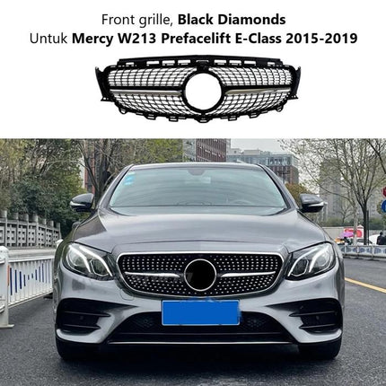 Mercedes W213 Mercy E Class Hidung Grille Diamond GTR AMG 2016-2020