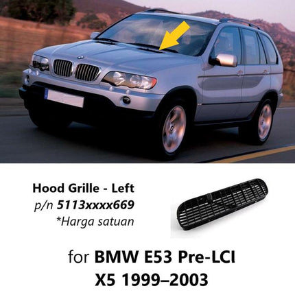 Hood Grill For BMW E53 Pre-LCI Kap Mesin Cover Kisi Udara X5 1999-2003