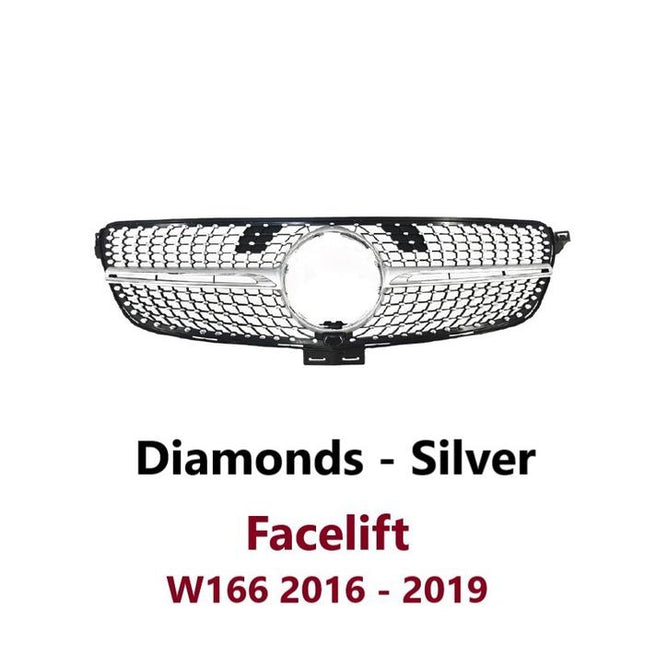 Mercedes W166 Mercy GLE ML Class Grille Hidung Chrome Diamond GTR