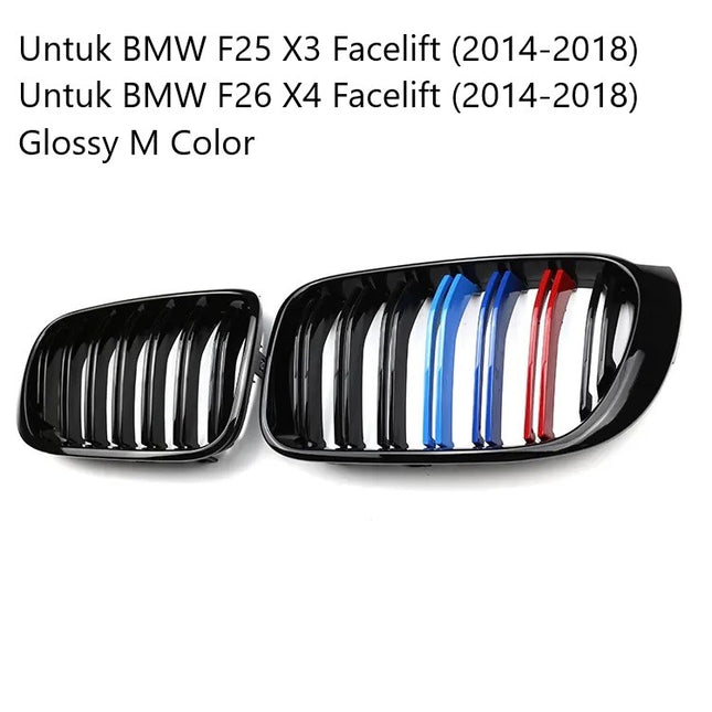 BMW Grill Kidney Grille Hidung Double Slat Carbon M Color F25 X3 X4