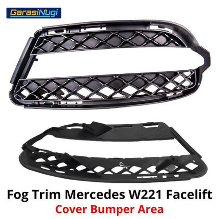 Fog Trim For Mercy W221 Facelift Cover Chrome Lampu Kabut Grill S350