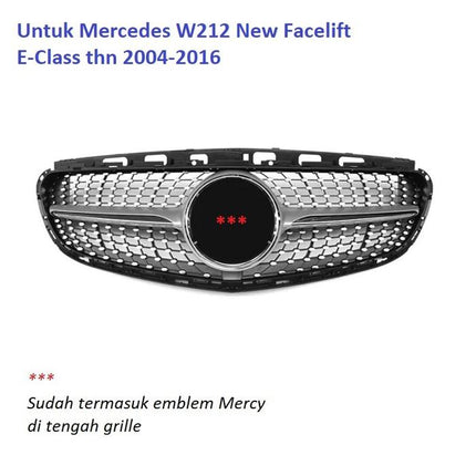 Mercedes W212 Mercy E Class Grill Hidung Chrome Grille Diamond GTR AMG