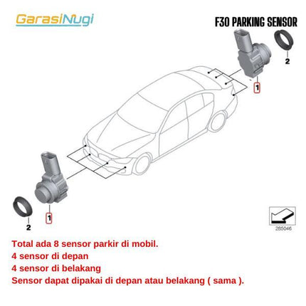 BMW F20 F30 Sensor Parkir Reverse Parking Radar Mundur PDC 116 330
