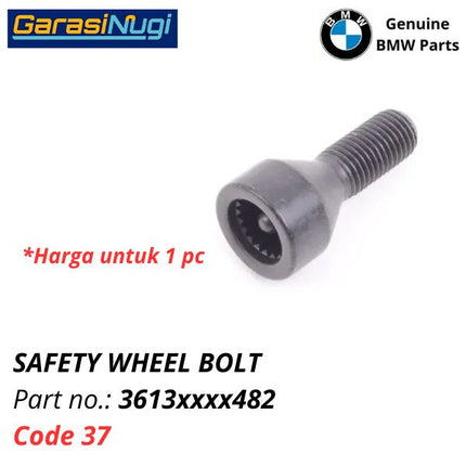 Baut Safety For BMW CODE 37 Wheel Bolt Lock Roda Ban E81 E46 E90 E91 E60 E61 E86