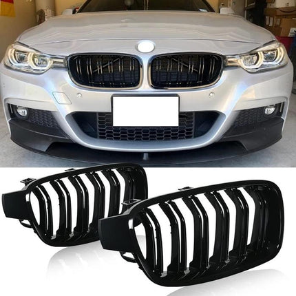 BMW F30 Grill Kidney Grille Hidung Kap Double Slat Glossy Black Matte