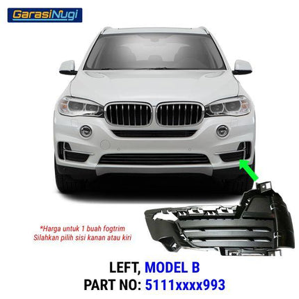 Fog Trim For BMW F15 Front Cover Chrome Lampu Kabut Grill Depan X5