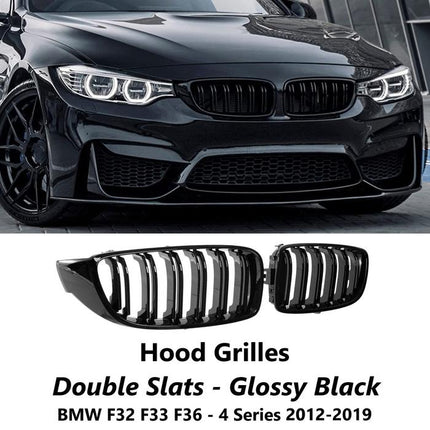 BMW F32 Grill Kidney Grille Hidung Double Slat Glossy Black Carbon 420
