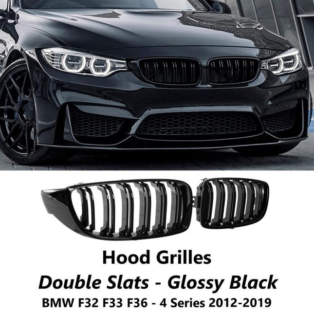 BMW F32 Grill Kidney Grille Hidung Double Slat Glossy Black Carbon 420