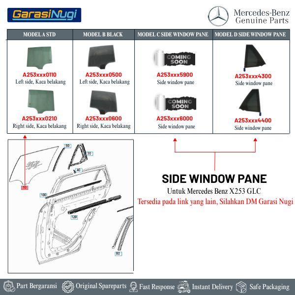 Glass Pane For Mercedes X253 Kaca Jendela Pintu Belakang Rear Door GLC