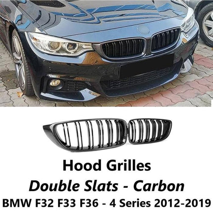 BMW F32 Grill Kidney Grille Hidung Double Slat Glossy Black Carbon 420