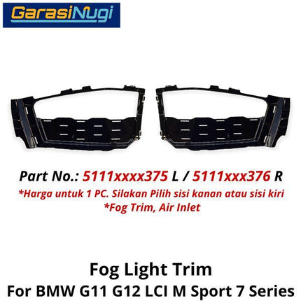 Fog Trim For BMW G11 G12 LCI Msport Cover Chrome Lampu Kabut Grill 730